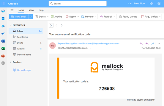 Opening your message using email verification