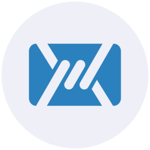 Mailfence logo in blue and white