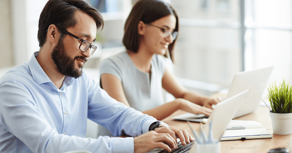 Office workers encrypting their sensitive emails