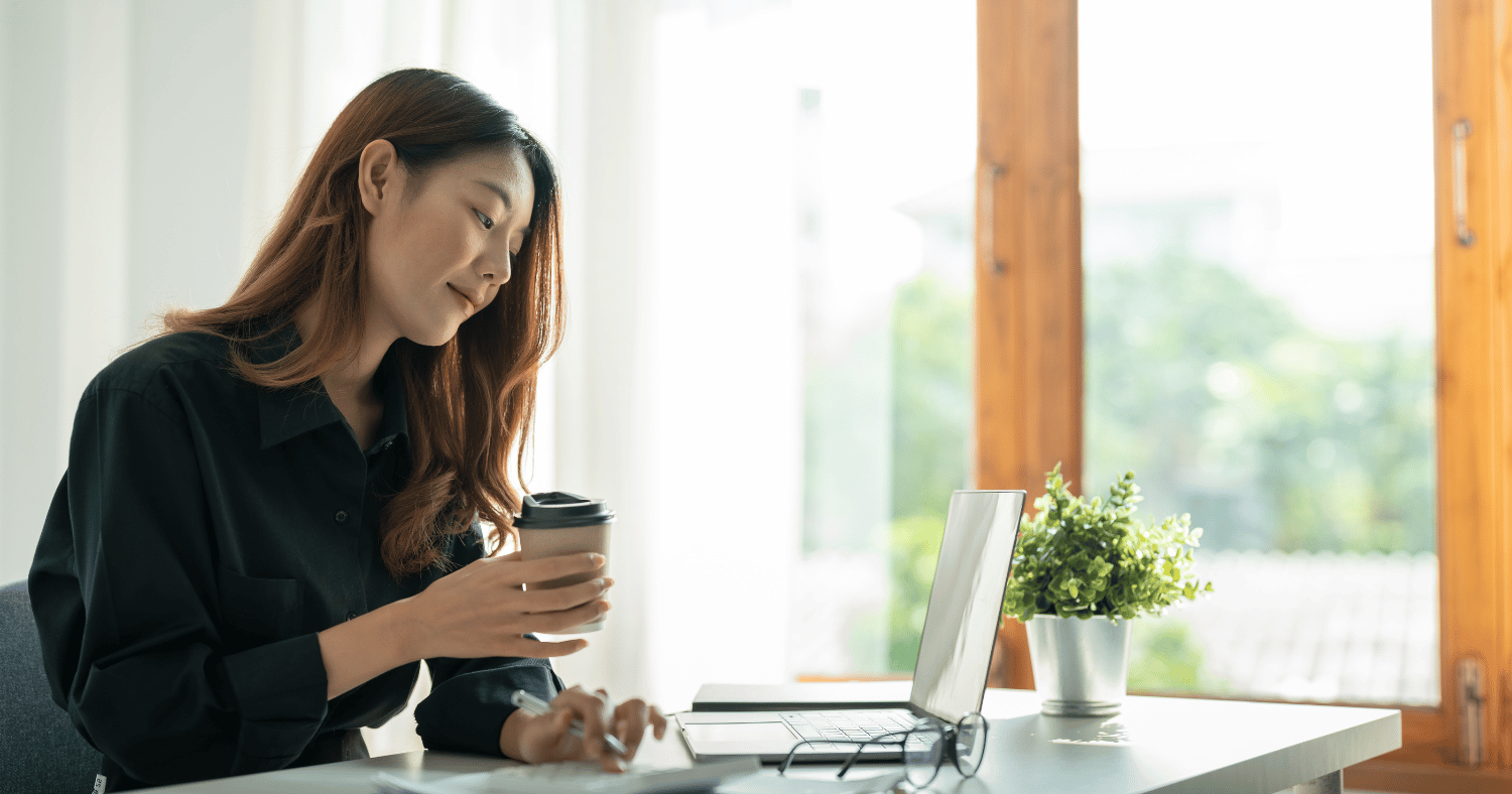 Woman completing data security course