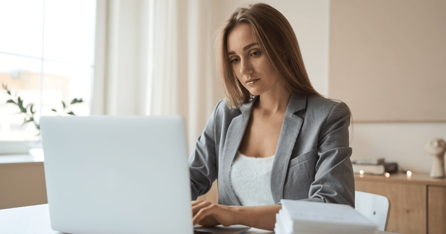 woman using laptop to secure emails
