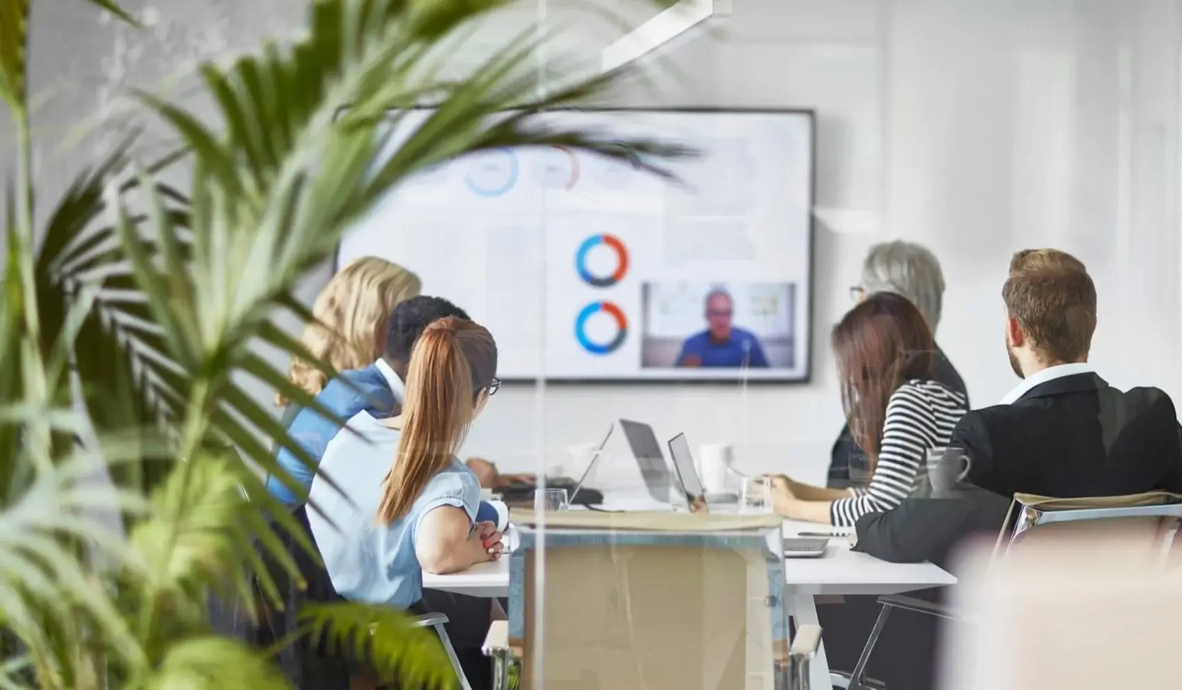 Financial services providers and platforms in meeting and video call at office (1)